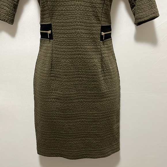 Dynamite Army Green Textured Bodycon Midi Dress Size XS - Picture 4 of 11